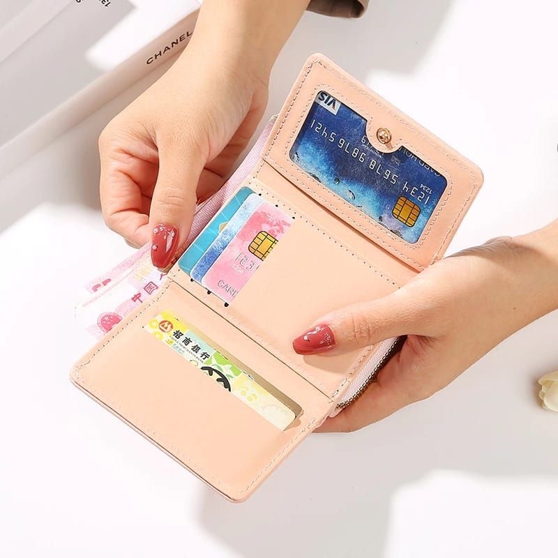 Dompet Wanita Mini Lipat 3 Resleting Import Love To You