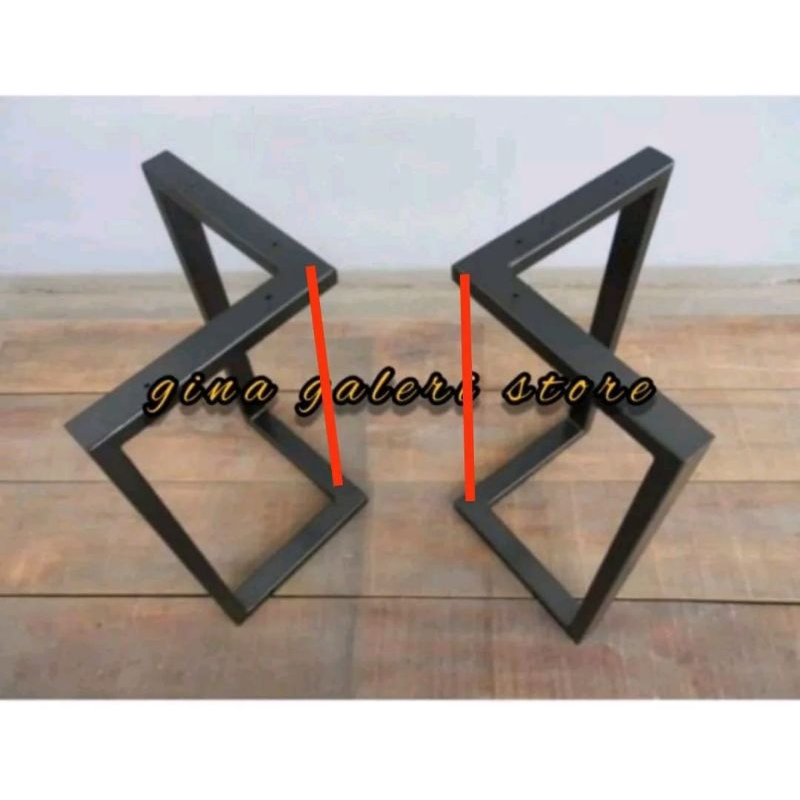 Kaki meja besi hollow sepasang