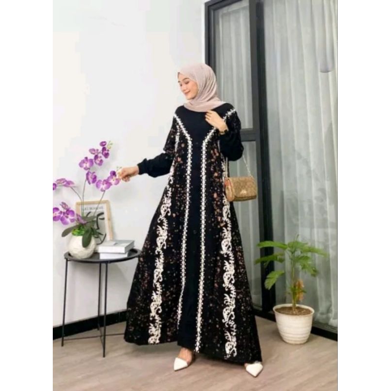 Gamis twil batik motif ORI super Premium trbaru