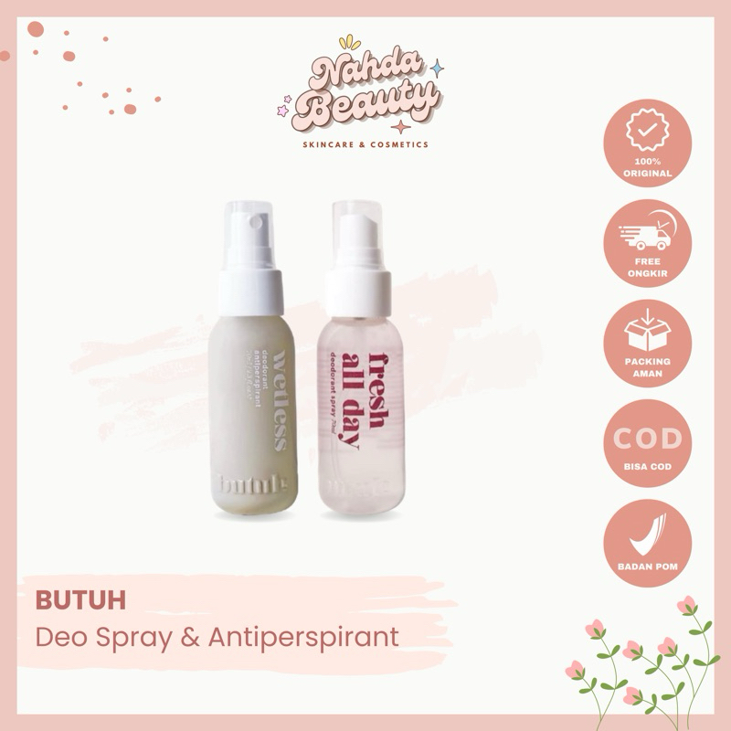 BUTUH DEODORANT 60ml BPOM / Deodorant Spray / Natural Deodorant / Antiperspirant
