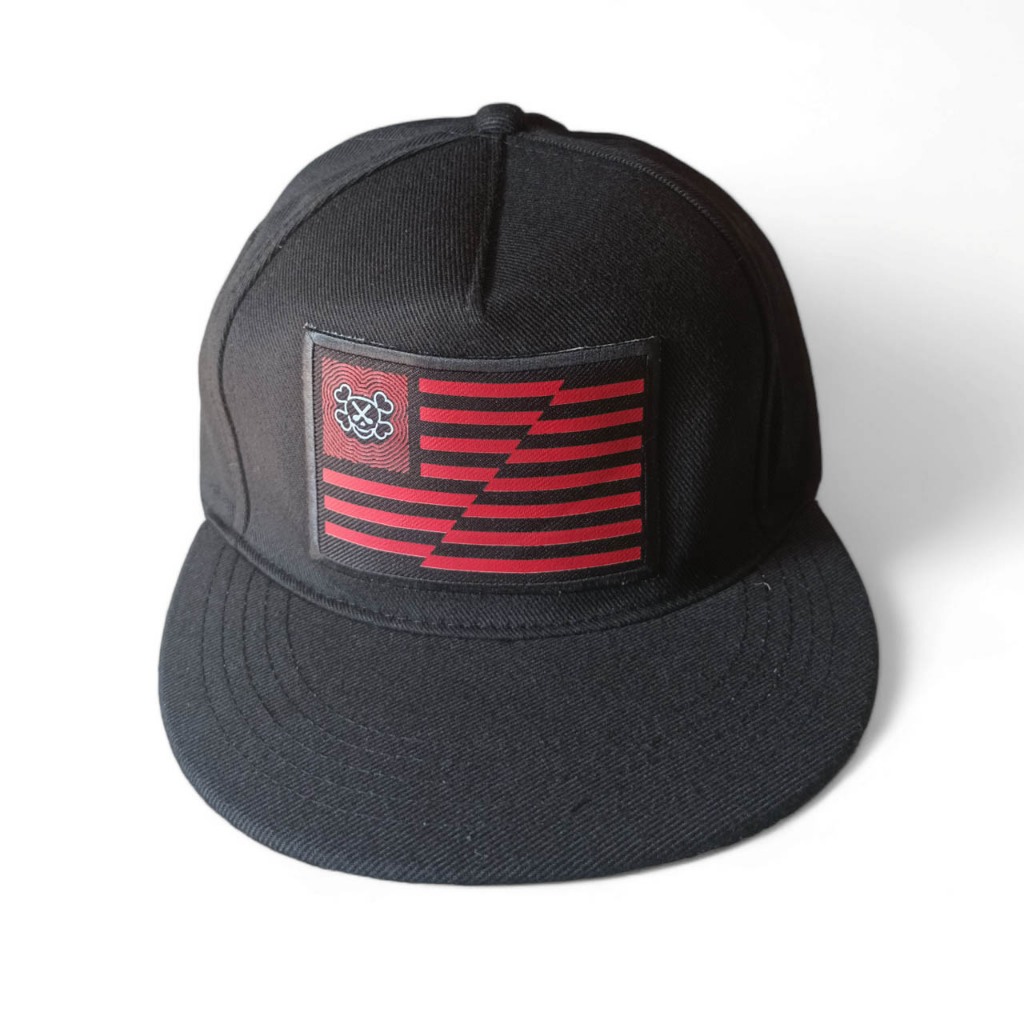 Snapback Hat Sc Flag Red Black ( Scissors Apparel )