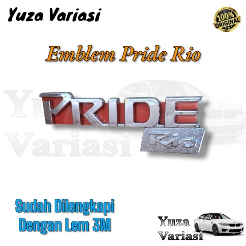 Emblem Logo Tulisan Pride Rio Kia 2007-2023 Original // Emblem Tulisan Pride Rio Chrome Original Kia