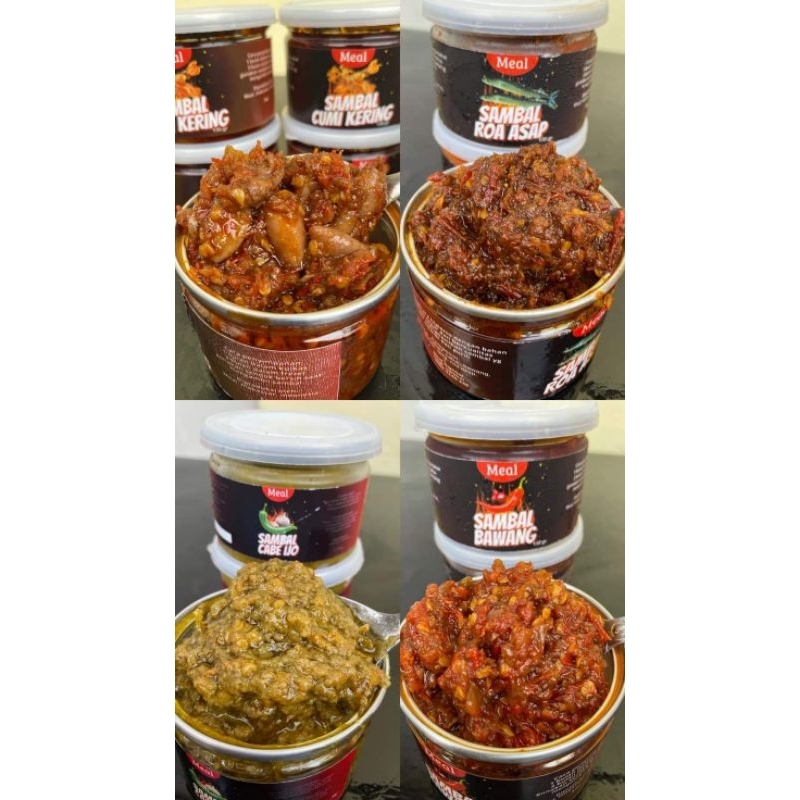 

SAMBAL - meal sambal cumi kering/cakalang asap/roa asap/ijo/bawang - sambal kemasan tanpa pengawet