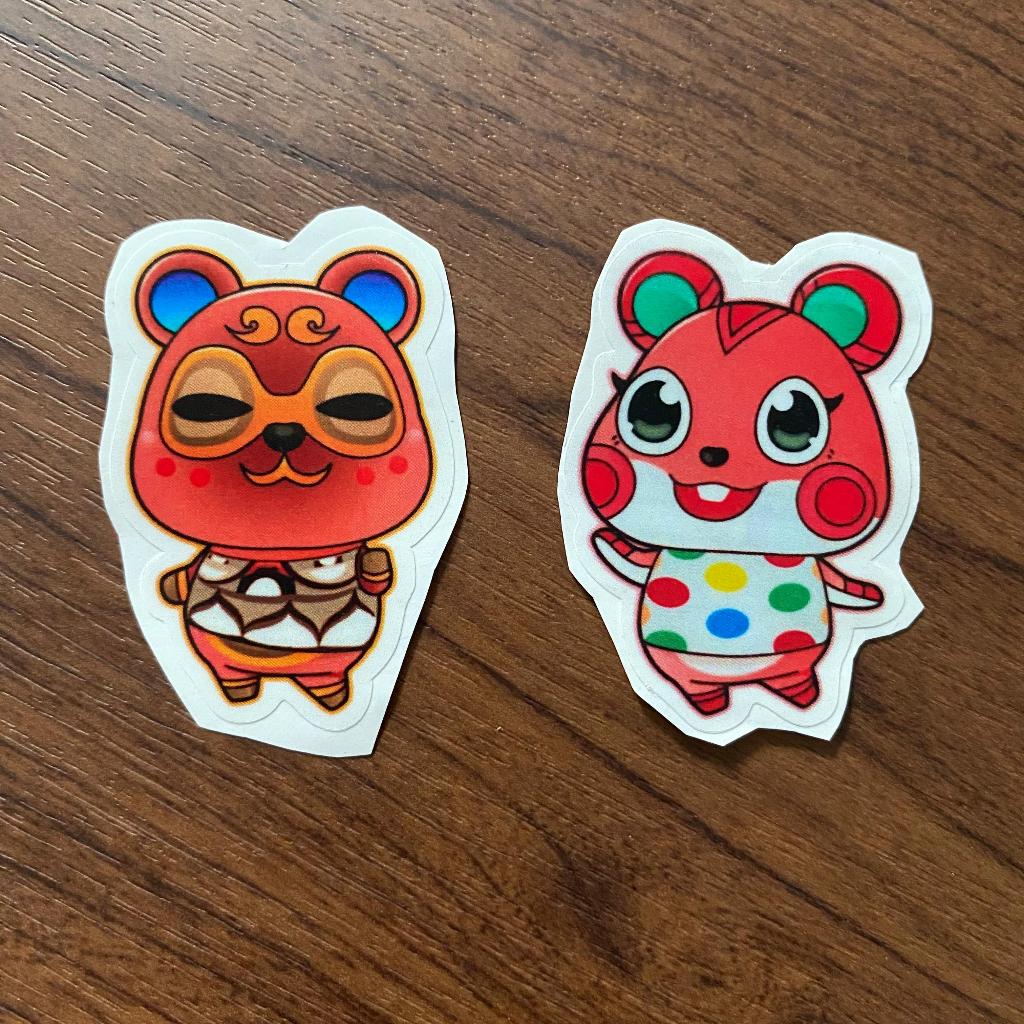 

[ACNH / Animal Crossing New Horizons Characters Homemade Stickers] Hamsters Vinyl Stickers / Stiker Vinyl Hamster (Clay & Apple)