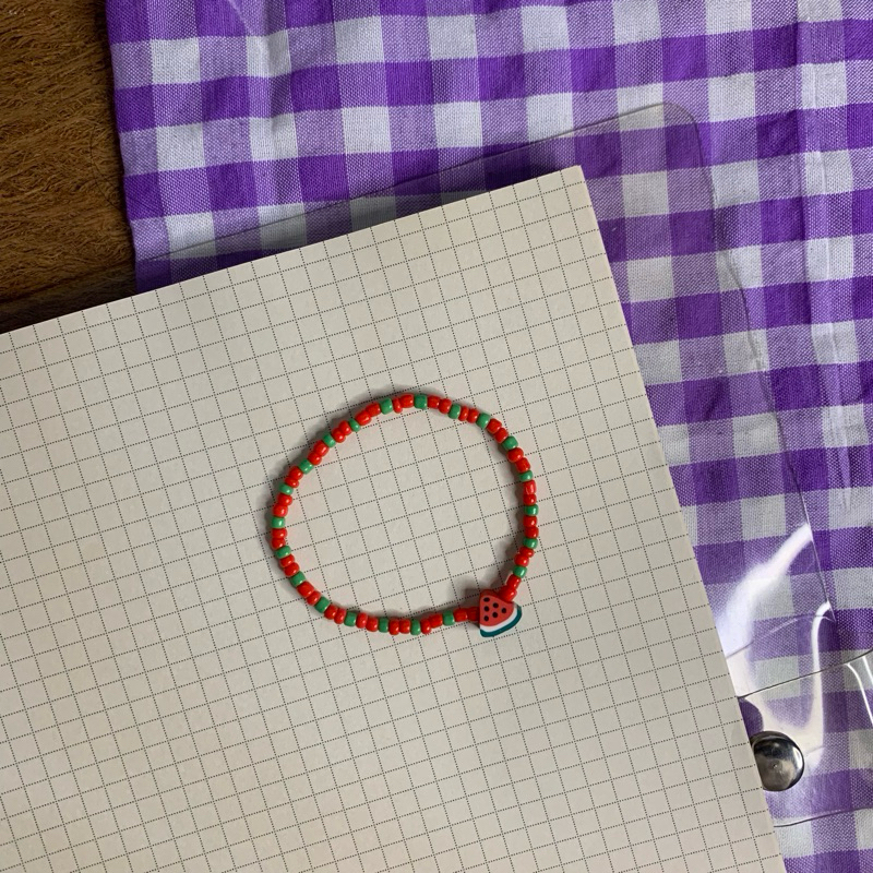 [Bracelet]Watermelon Bracelet/Gelang manik-manik semangka/watermelon beads bracelet/gelang manik sem