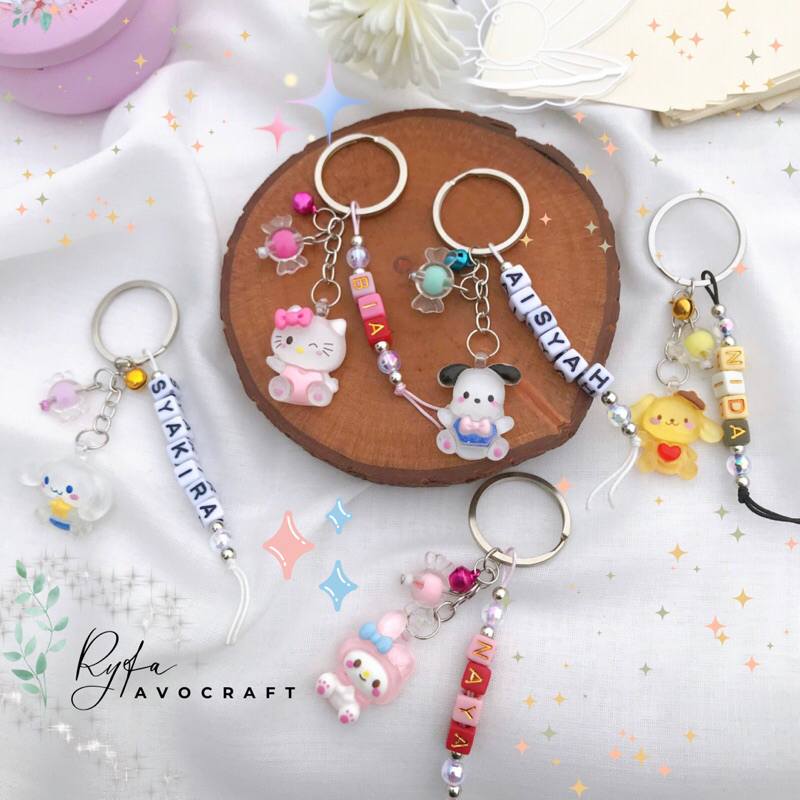 (RYFA) GANTUNGAN KUNCI CUSTOM NAMA | Ganci Karakter Lucu Custom Nama