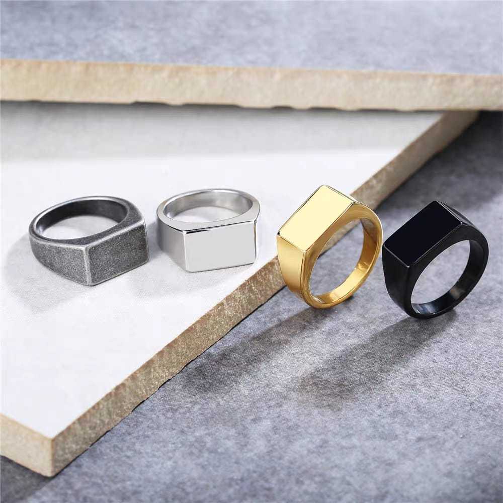 cincin titanium pria keren elegan/aksesoris pria asli titanium