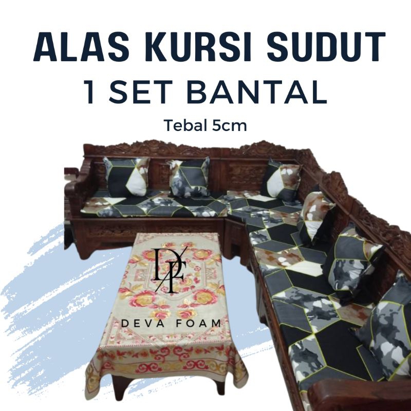 ALAS KURSI SUDUT | BUSA DUDUKAN KURSI | ALAS KURSI KAYU