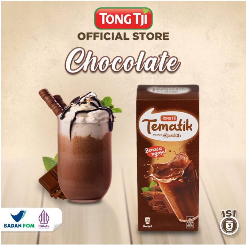 

Tong Tji Tematik Bubuk Chocolate Instant Box isi 3 sachet