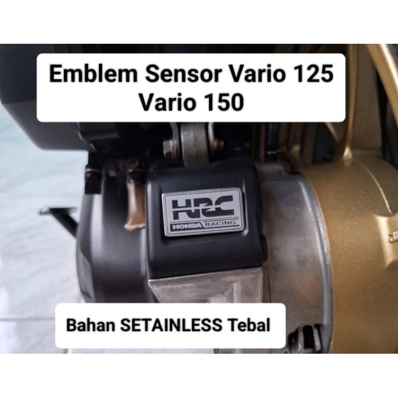 emblem tutup sensor stainless hrc racing vario 125 vario 150
