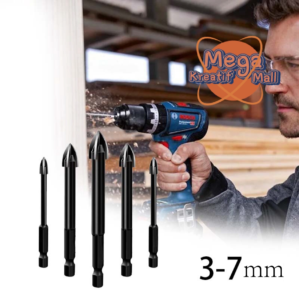 Mata Bor Beton/Kaca/Granit Keramik/Mata Bor Bentuk Tombak Bisakah Dipasang Di Bor Tangan Dan Bor Lis