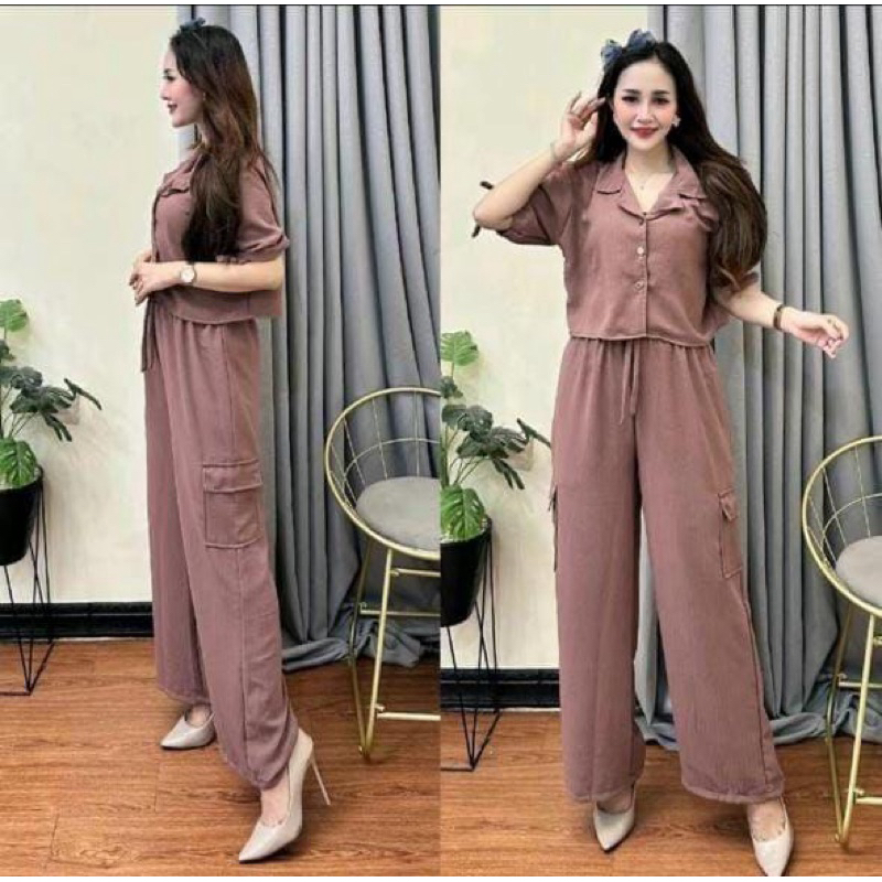 One set Cp Cargo- kekinian terbaru crinckle airflow