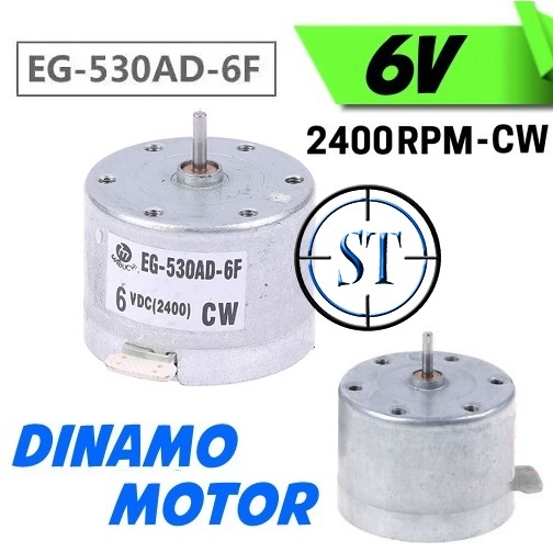 Motor DC 6V CW 2 Pin Dinamo 2 Kaki 2400 RPM EG-530AD-6F Tape Deck Recorder Audio Compo Mobil