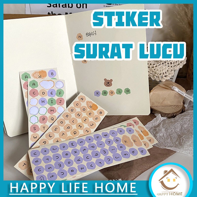 

1PCS Lembar Sticker Alphabet Deco DIY Planner BUJO Stiker Aesthetic Stiker Alfabet Puppy Cute