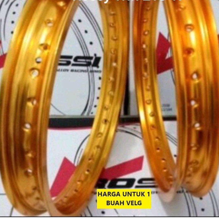 Velg Rossy WM kotak Gold Ring 17, Velg Peleg Rossy WM 120, 140, 160, 185 215 250 ring 17 Gold Kuning