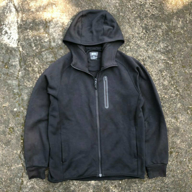 ZIPHOODIE UNIQLO RUNNING BLACK SECOND
