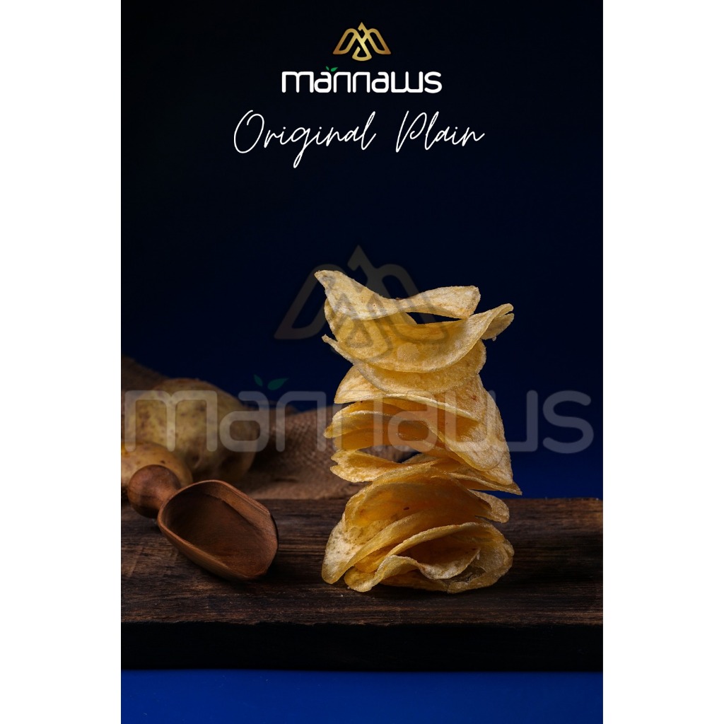 

Mannaws Potato Chips Snack Keripik Kentang - Ukuran Family Pack 300g - Amazing Original Plain (Tanpa Rasa)