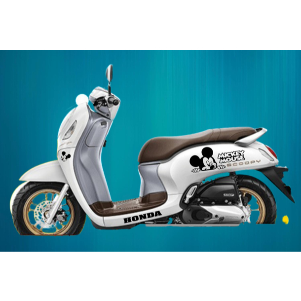 0697 Stiker Cutting Mickey Mouse Motor Scoopy Cutting Sticker Kartun Mickey Mouse alltype Motor