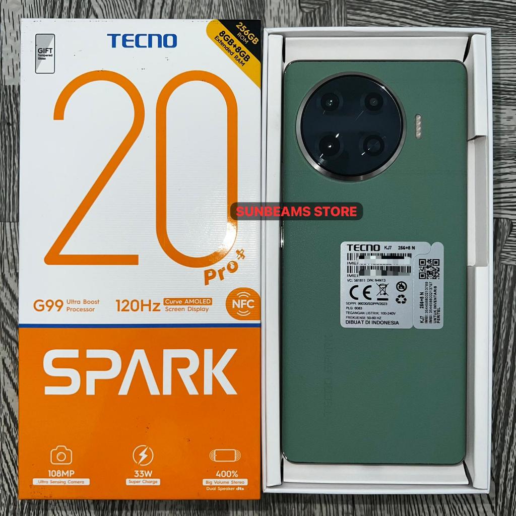 Tecno Spark 20 Pro+ Plus 8/256 Second Fullset Bekas ORI Resmi
