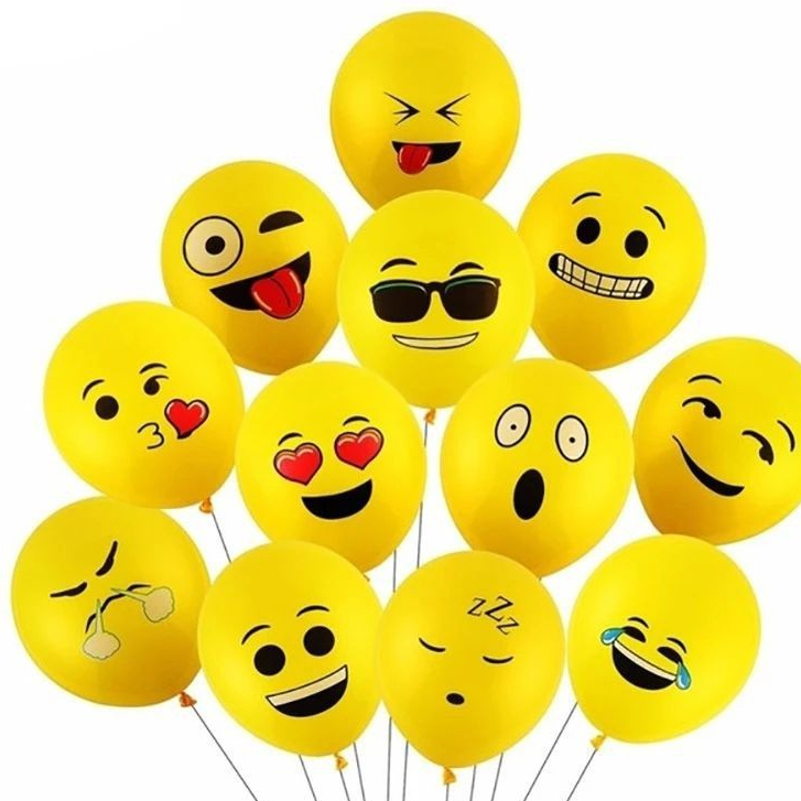 Balon latex emoticon kuning isi 100pcs
