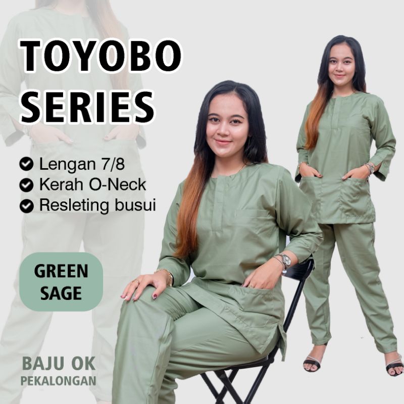 baju ok lengan panjang 7/8 toyobo busui oka lengan pendek seragam perawat klinik kesehatan