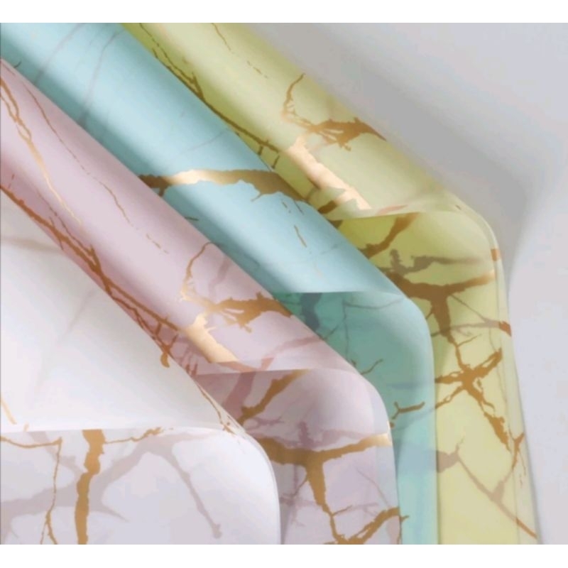 

[4.18.28] Kertas buket/cellophane motif marble gold