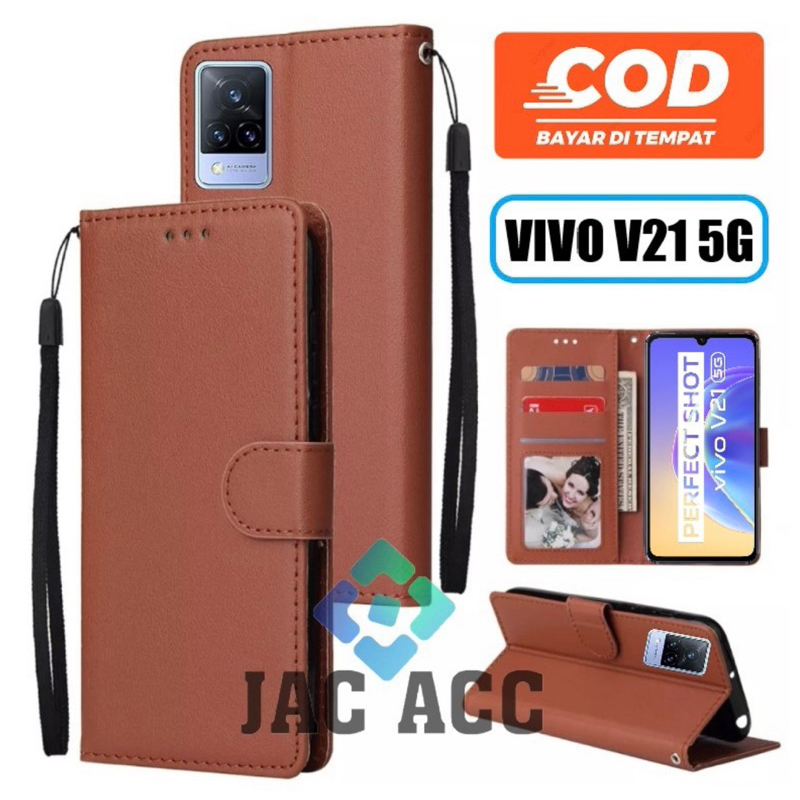 FLIP CASE HP PREMIUM UNTUK VIVO V21 5G LEATHER FLIP CASE HP PREMIUM UNTUK VIVO V21 5G