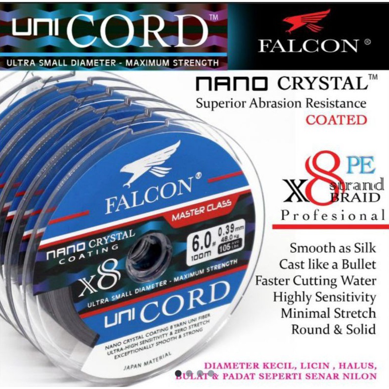 Senar PE X8 FALCON Uni Cord Nano Crystal Coated 1 M connecting a X3B3