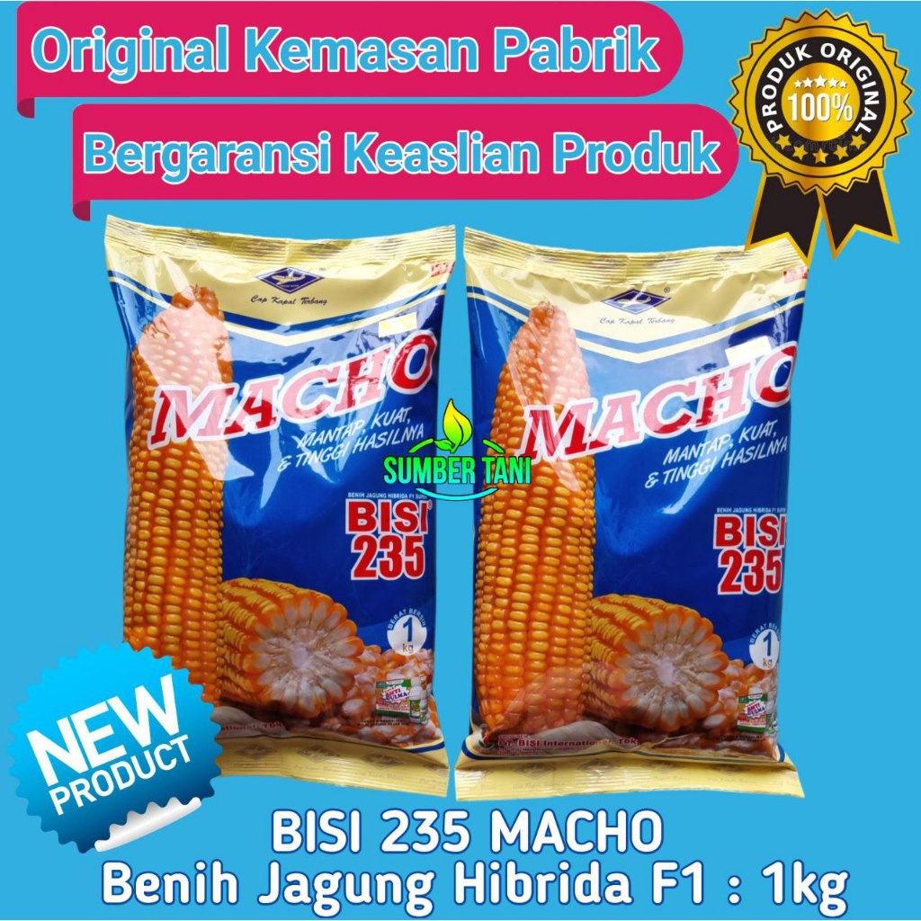 

Benih Jagung Hibrida BISI-235 MACHO | Cap KAPAL TERBANG 1kg | Exp : 13-05-2025