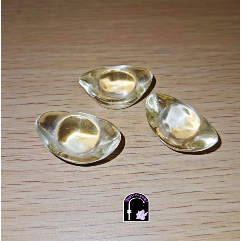 Yuan Bao Citrine Clear Crystal Brazil HQ Money