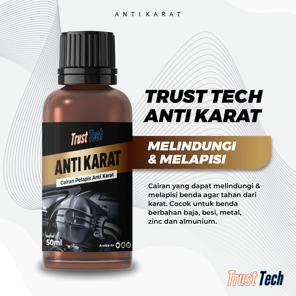 TustTech Anti Karat Cairan Pelapis Anti Karat Melindungi Pada Besi Baja Stainless Chrome babet Knalp