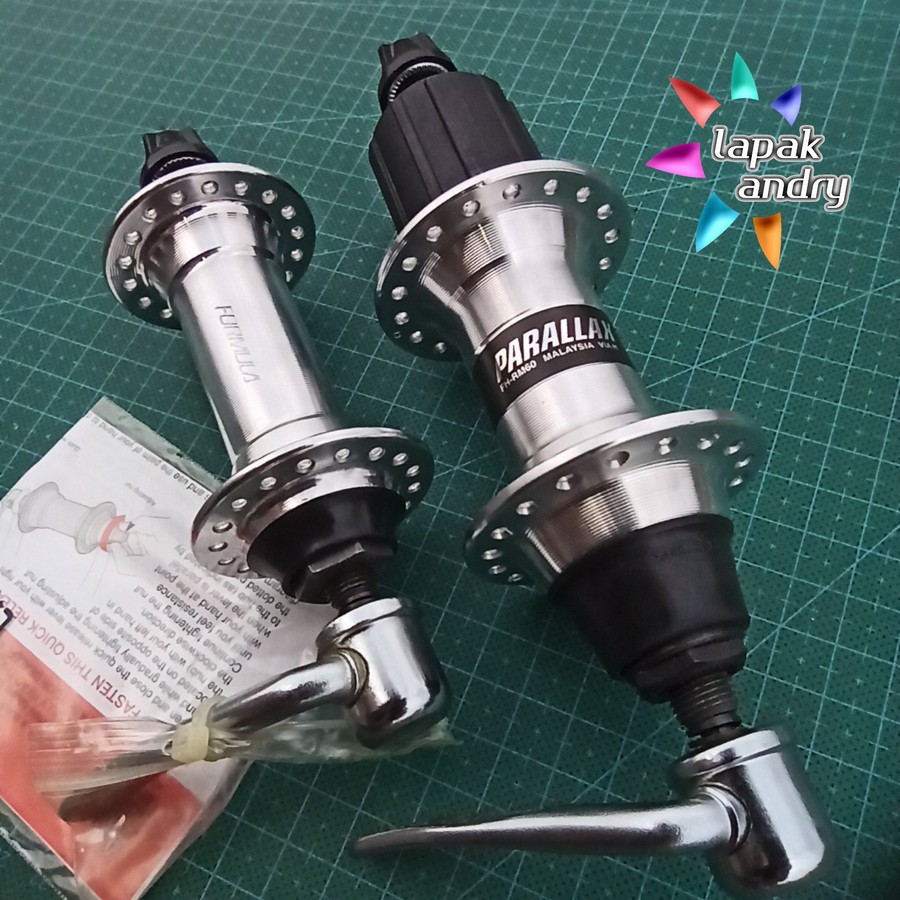 LapakAndry Hub Freehub 36H Formula Shimano RM60 8 9 10 Speed dengan QR Shimano Vintage NOS Silver