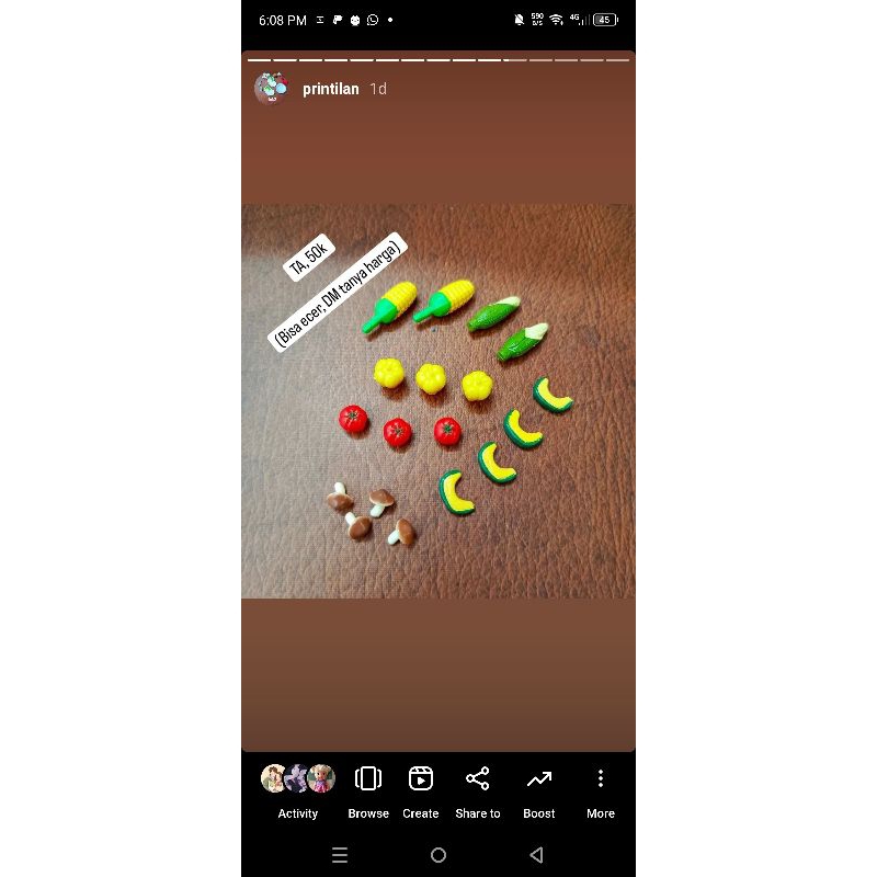 sylvanian families preloved printilan sayuran