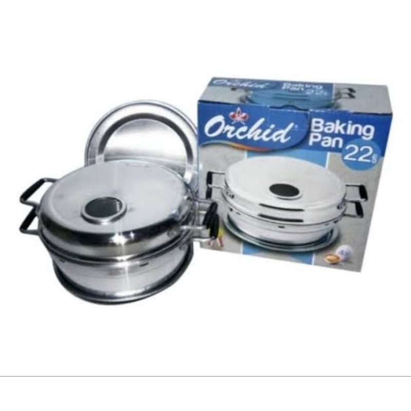 Baking Pan Orchid 22Cm Cetakan Loyang Kue Bolu Roti Bulat Lingkaran 22 Cm Onder Pan 4 telur