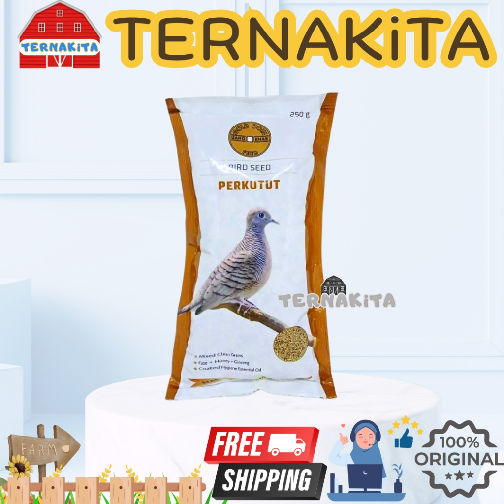 GOLD COIN PERKUTUT 250 gr - pakan burung perkutut, love bird, gold coin