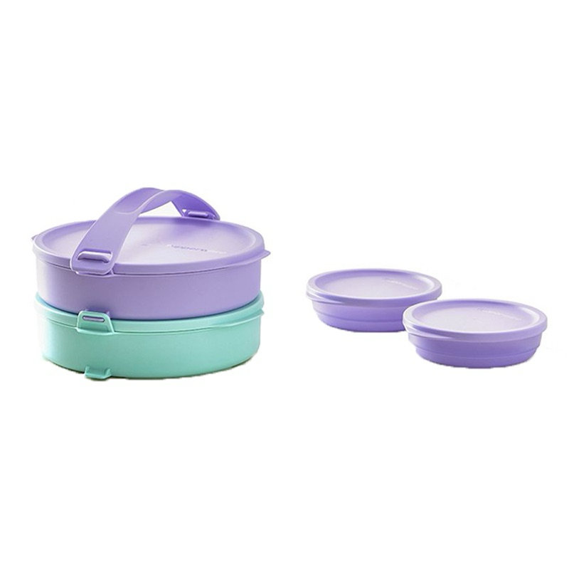 Rantang Bulat Tupperware Ungu Tosca FREE Mini Bowl