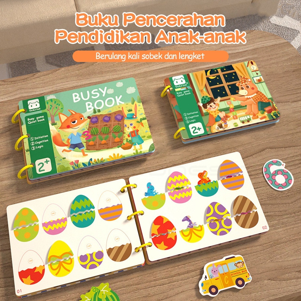 Buku Edukasi Anak Sticker Velcro Anak Mainan Pendidikan 30 pages buku /Buku Bayi Mainan Edukasi