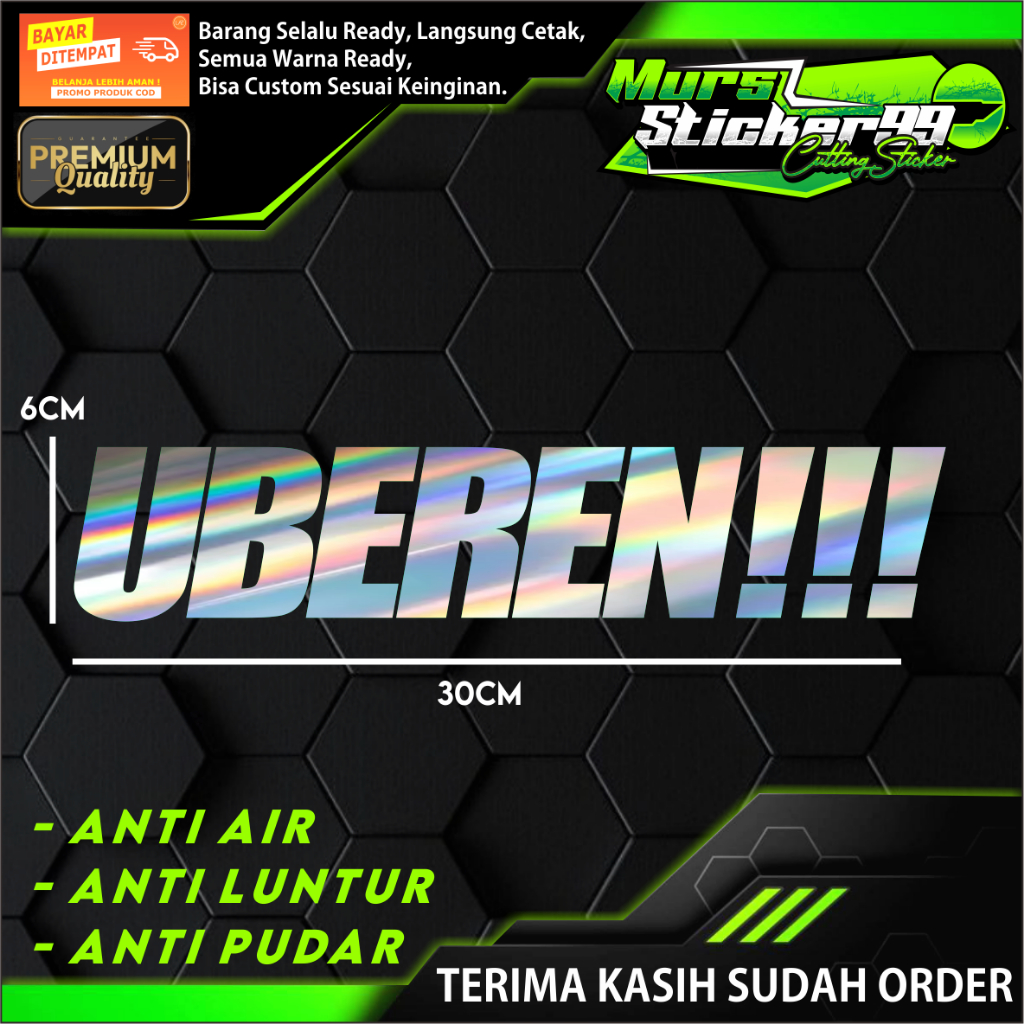 

Sticker Cutting UBEREN!!! Cocok Buat Mobil Dan Motor