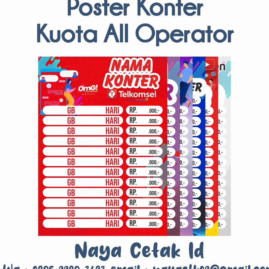 poster konter kuota all operator harga kuota