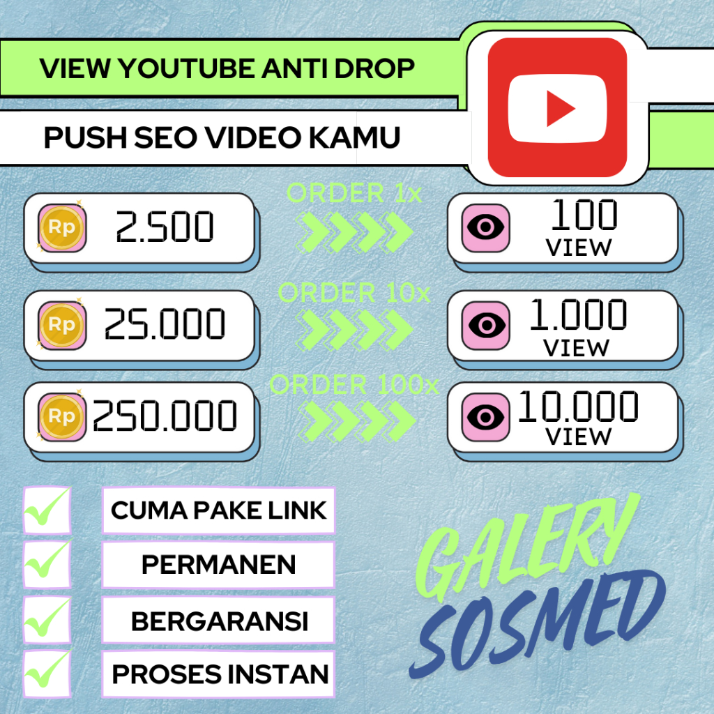 VIEW  YOUTUBE BOOST SEO VIDEO Real View Permanen dan Bergaransi