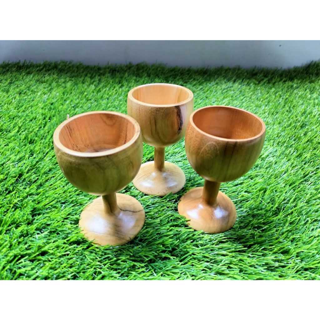 Gelas wine bahan kayu aesthetic/gelas estetik klasik