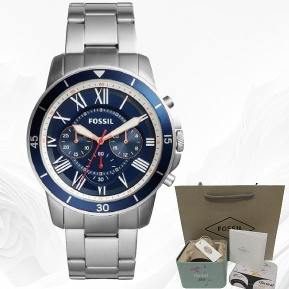 Jam Tangan Fossil FS5238 Stainless Steel - Chronograph Tali Rantai