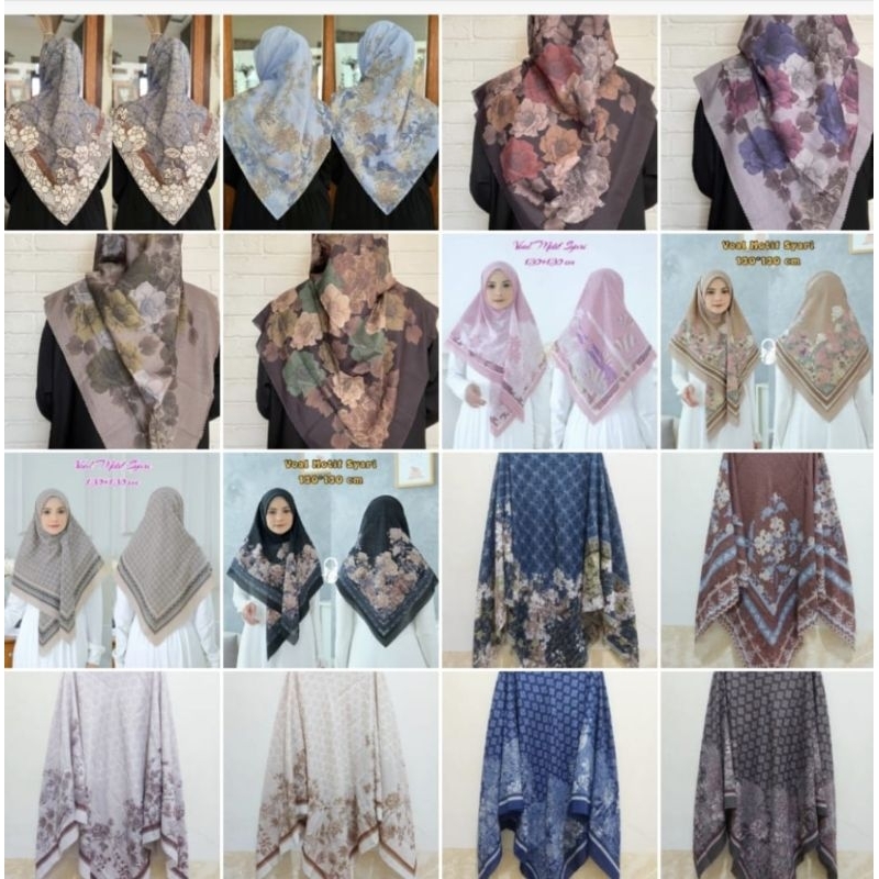HIJAB SEGIEMPAT MOTIF Syar'i uk 130x130