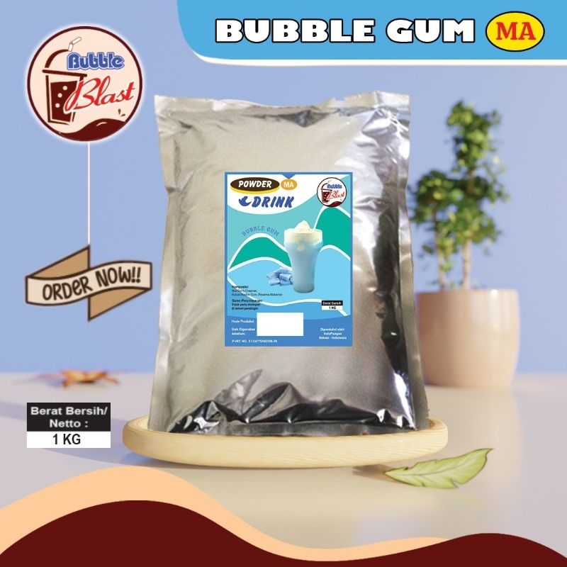 

Powder Minuman Rasa Bubble Gum Original 1kg / Bubuk Minuman Rasa Permen Karet Original 1kg