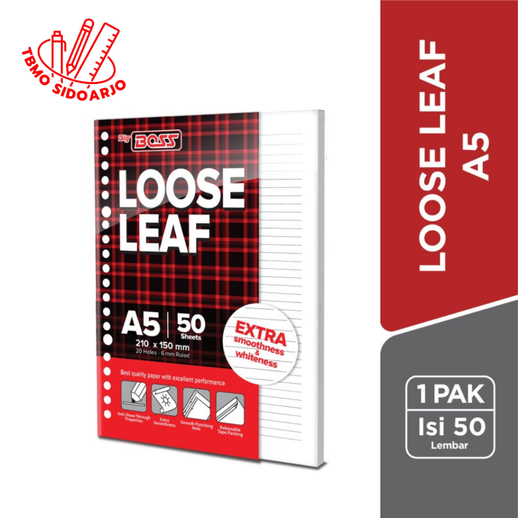 

TBMO Loose Leaf Big Boss A5 Garis 50 Lembar