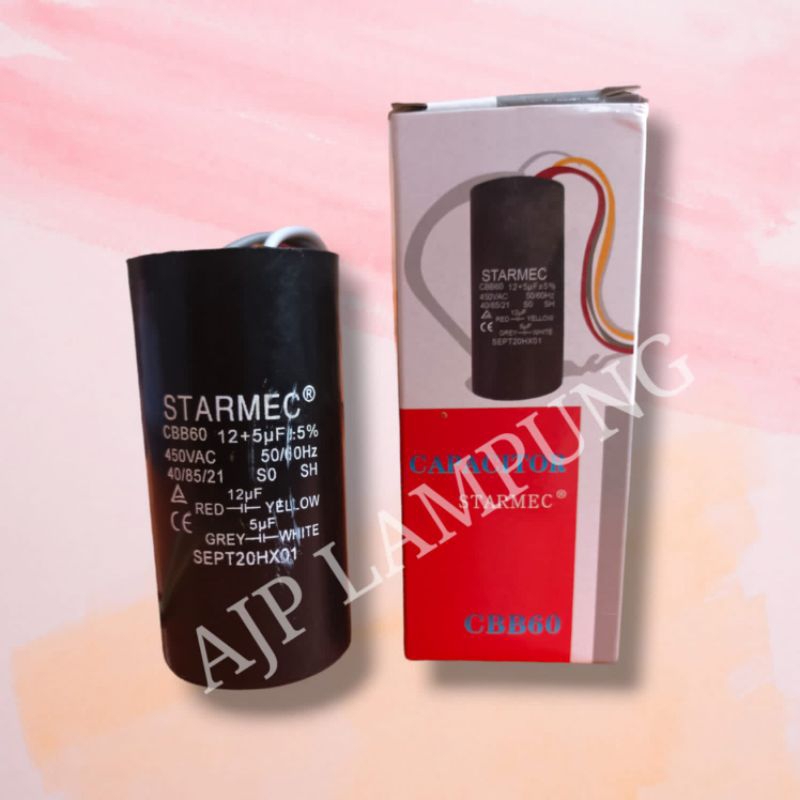 Kapasitor Mesin Cuci 5/12 Kapasitor 5uf/12uf starmec