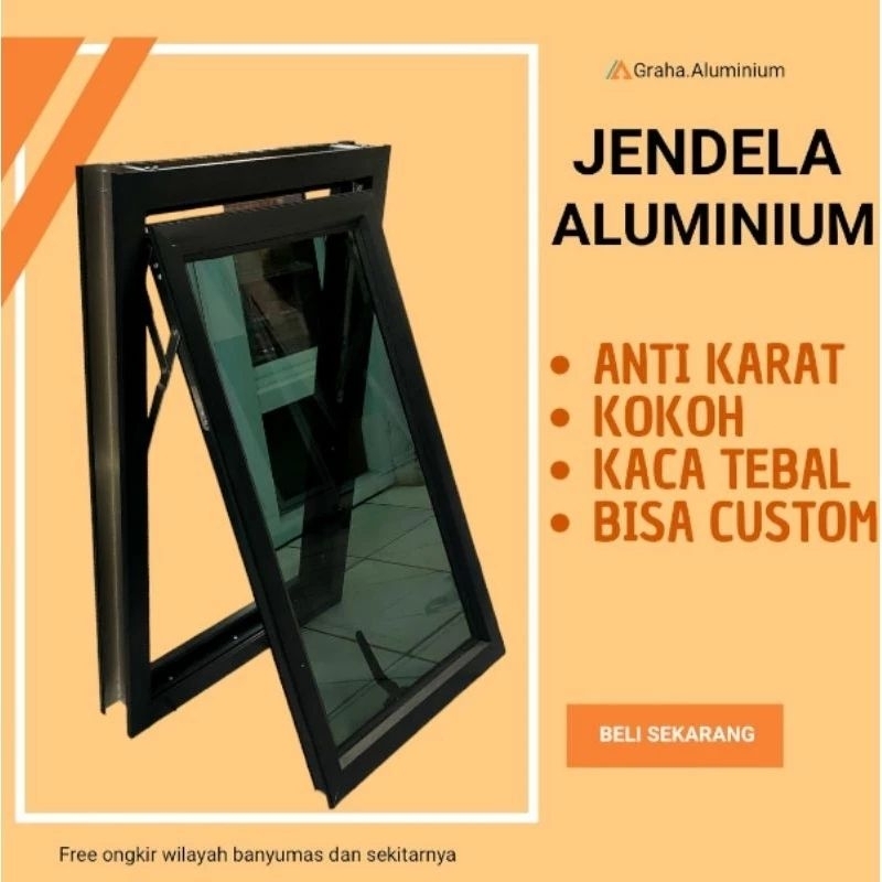 jendela alumunium ukuran 50x100 jendela murah jendela minimalis jendela aestetik