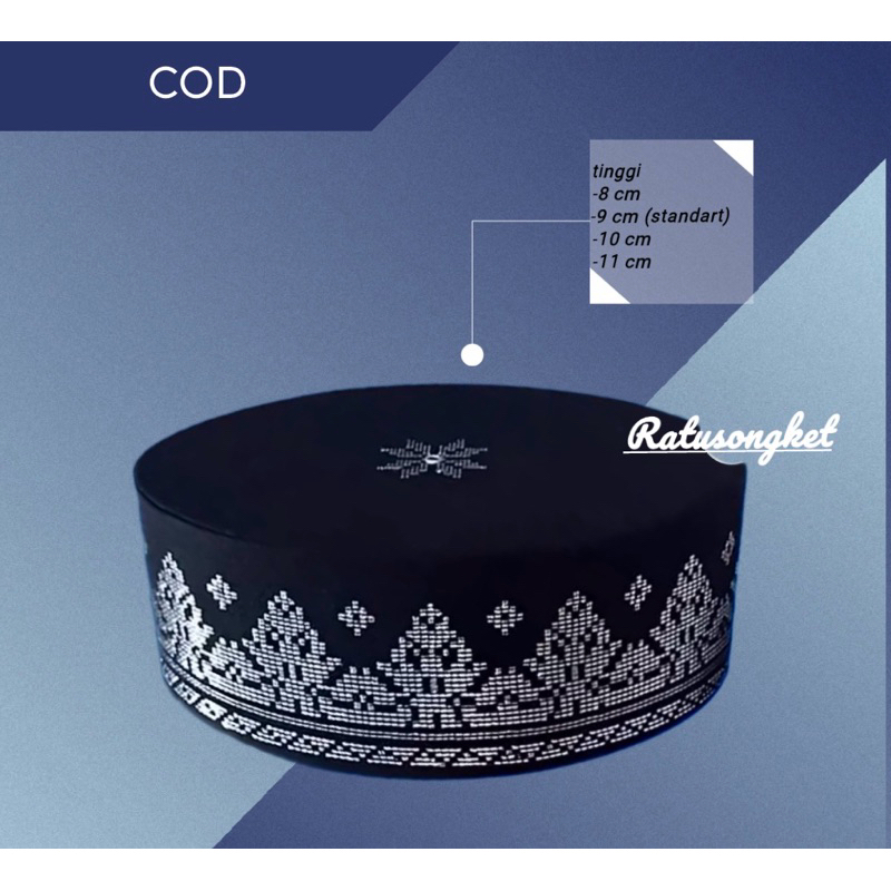 promo peci/kopiah songkok songket motif pucuk silver dewasa anak anak