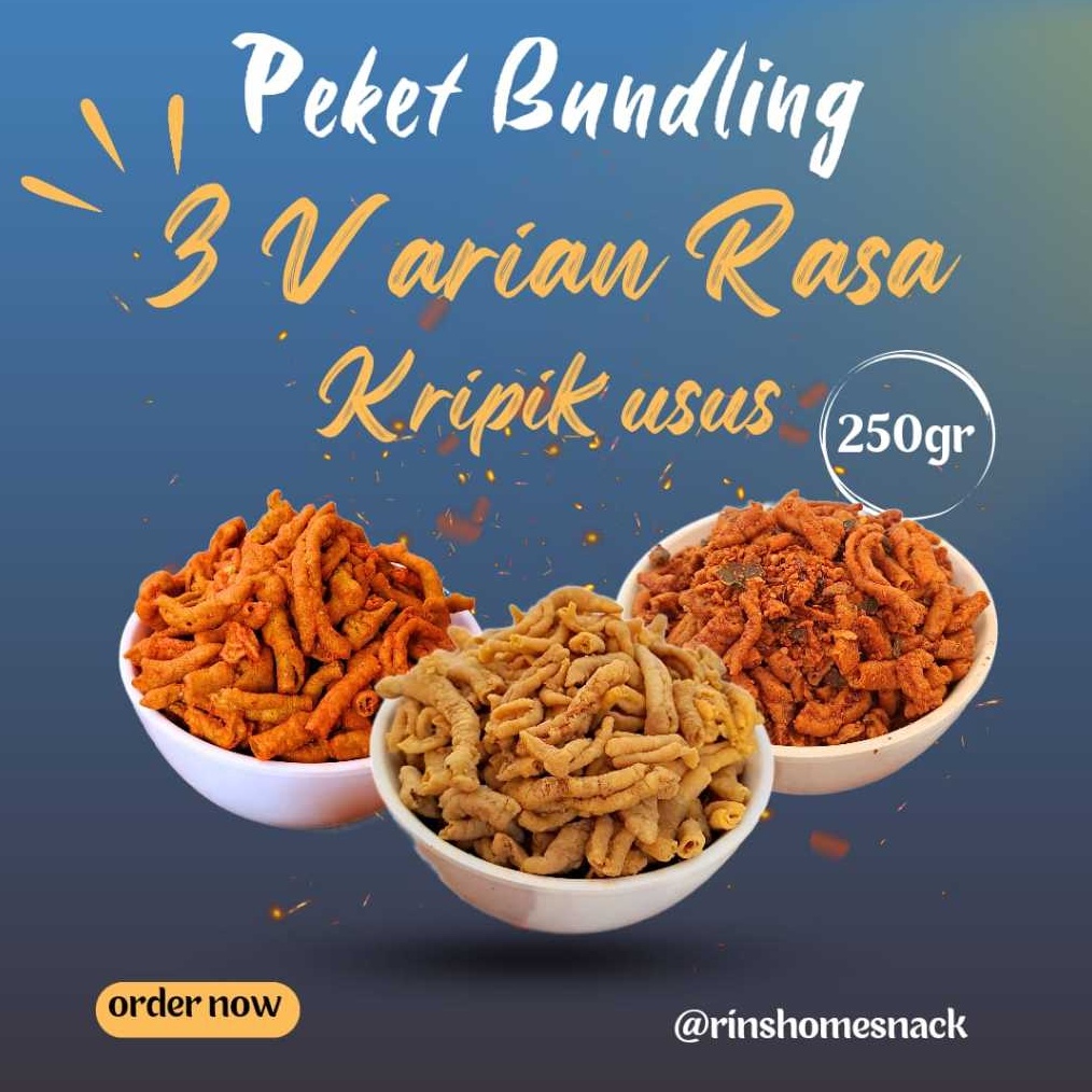 

Terlaris PAKET BUNDLING KRIPIK USUS 3 VARIAN 25gr TERLARIS
