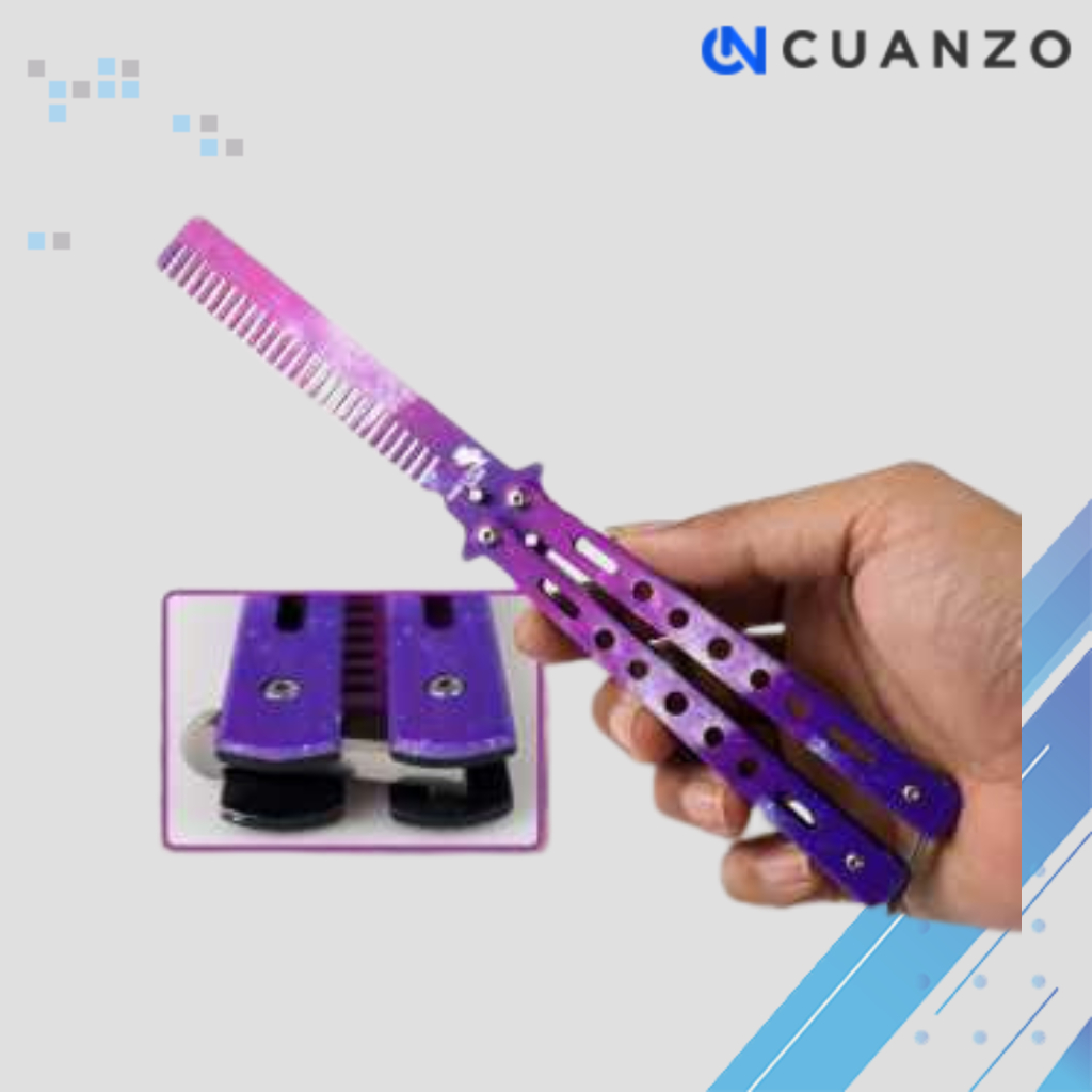 Sisir Besi Butterfly Balisong Training Knife CS GO / Sisir Model Balisong Hijau Multi Warna Lipat Po